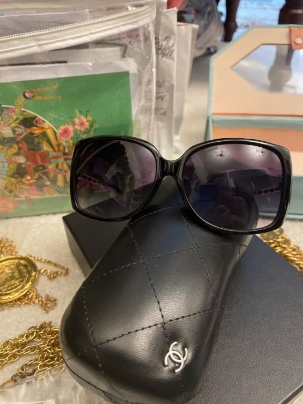 Chanel Black Oversized Women's Sunglasses - Classic Logo